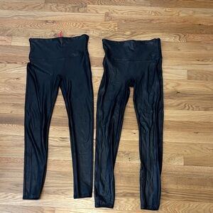 SPANX Black Faux Leather Leggings